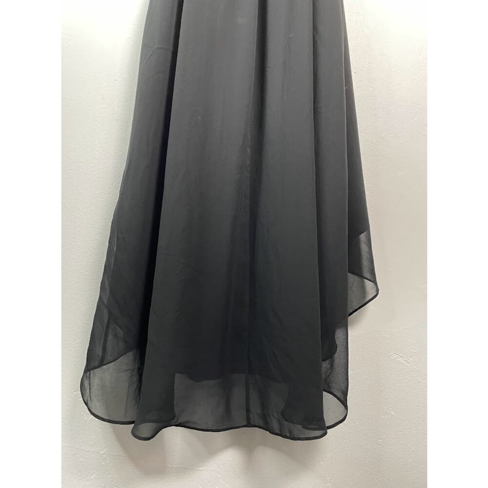 Banana Republic Chiffon Dress Womens Size 0 Patio Black High‎ Low Hem Slip Gown - Picture 7 of 11